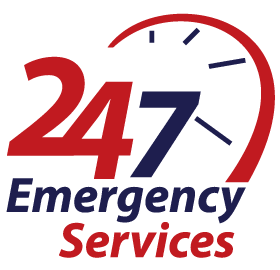 24/7 emergency services badge